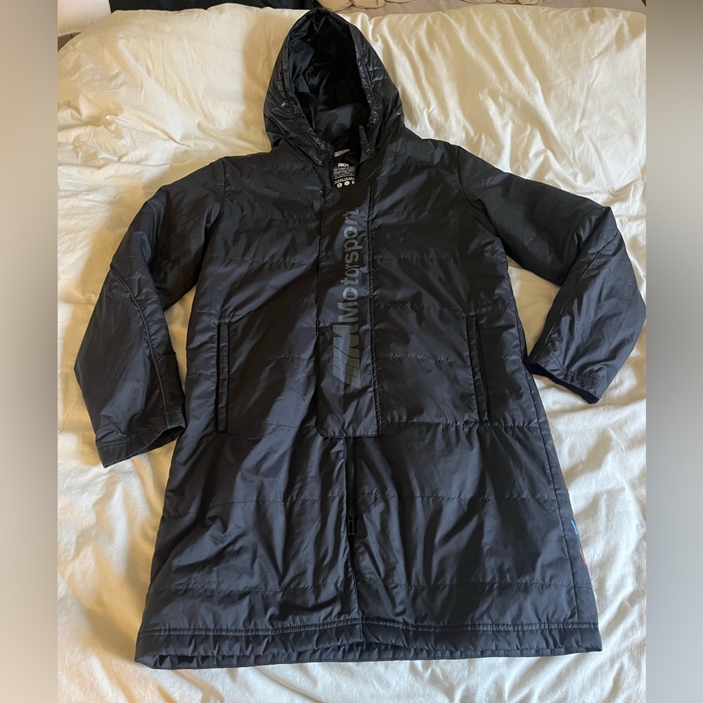 Puma x BMW Motorsport Puffer Long Parka Jacket Black - Picture 7 of 10